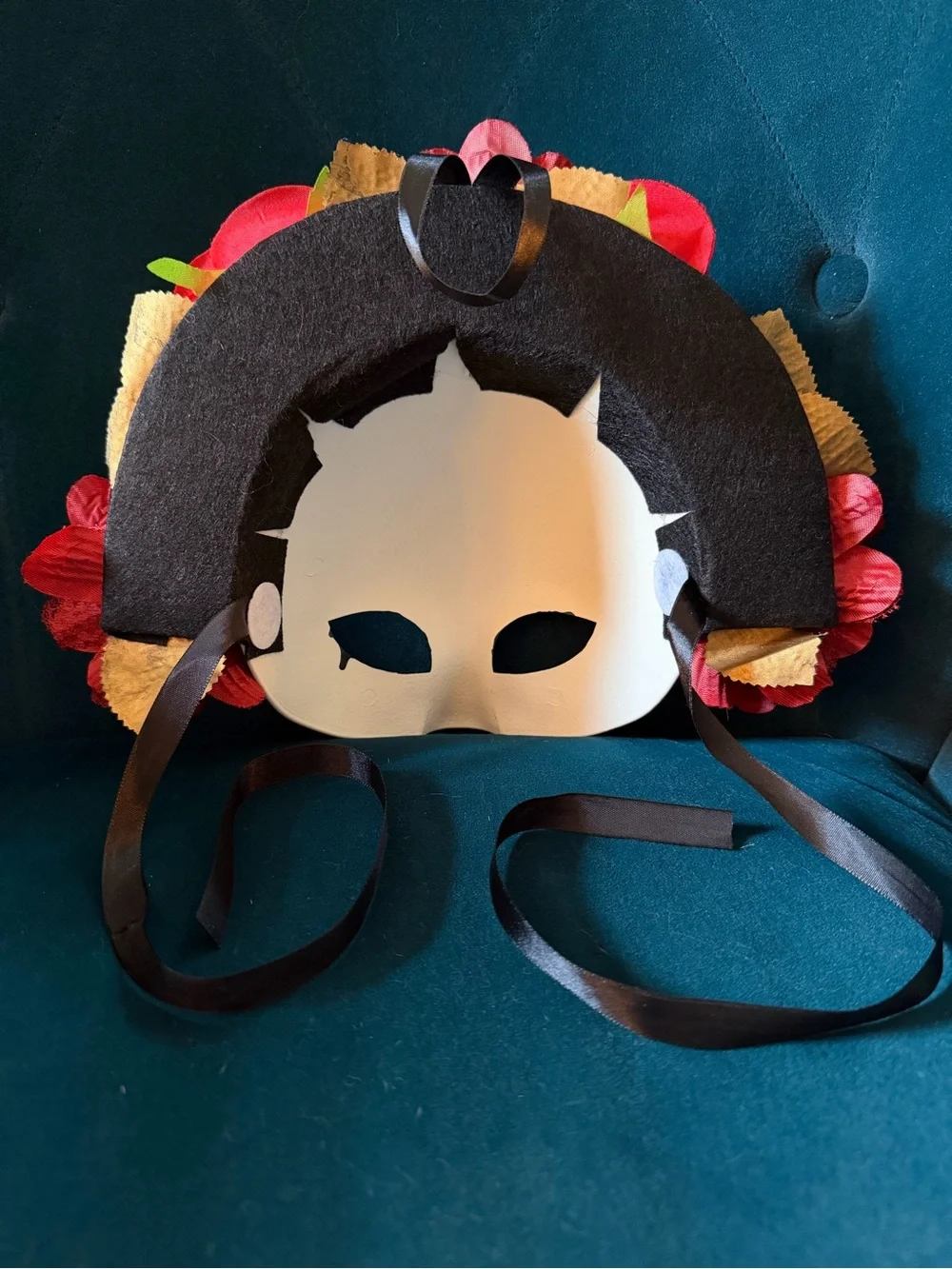 Floral Sugar Skull Masquerade Mask - Costume